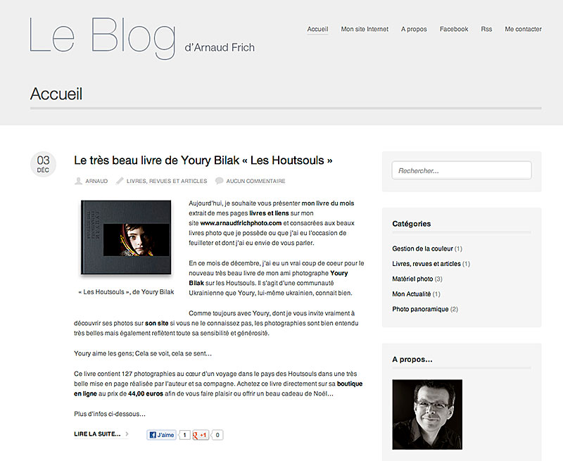Nouveau blog de photographe : Le blog d'Arnaud Frich